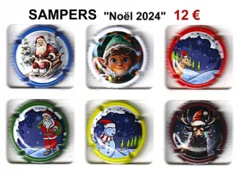 SAMPERS "Noël 2024" serie de 6 capsules de champagne