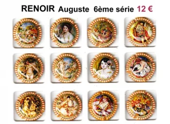 RENOIR Auguste (6ième série), série de 12 capsules de champagne generique par jpcapsules