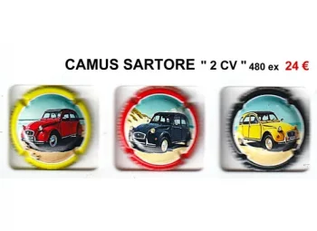 camus sartore 2cv serie de 3 capsules de champagne