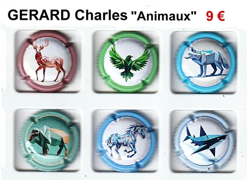 GERARD Charles "Animaux" , série de capsules de champagne par jpcapsules