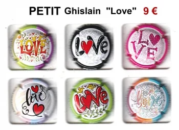 PETIT Ghislain "Love" , série de 6 capsules de champagne par jpcapsules