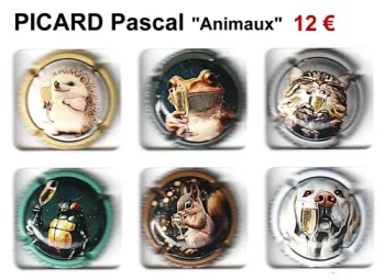série de capsules de champagne par jpcapsules, PICARD Pascal "animaux"