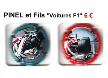 Pinel et Fils "Voitures F1" série de 2 capsules de champagne par jpcapsules