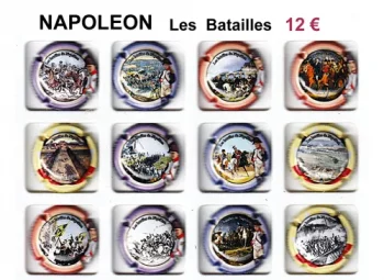 série de 12 capsules de champagne generique par jpcapsules, napoléon et les batailles