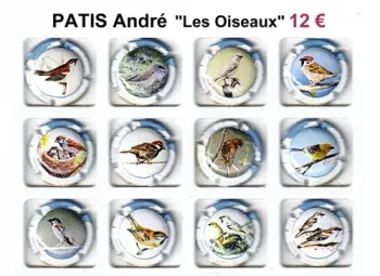 Série de capsules de champagne PROPRIETAIRE PATIS André "Les Oiseaux"
