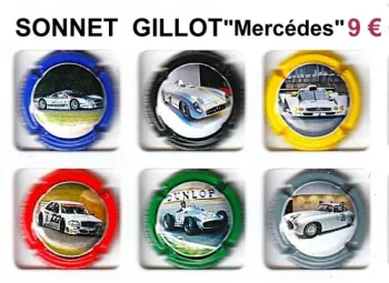 Série de capsules de champagne propriétaire SONNET GILLOT "Mercedes"