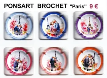 Série de capsules de champagne propriétaire PONSARD BROCHET "Paris"