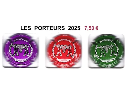 Série de capsules de champagne génériques Muselets Les Porteurs 2025