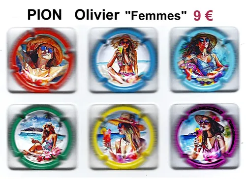 serie de capsules de champagne PION OLIVIER "Femmes"