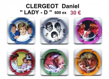 Série de capsules de champagne propriétaire CLERGEOT DANIEL "Lady D" 600 tirages