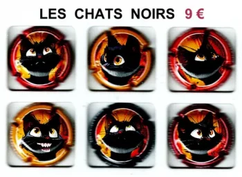 série de capsules de champagne générique par jpcapsules Les Chats Noirs