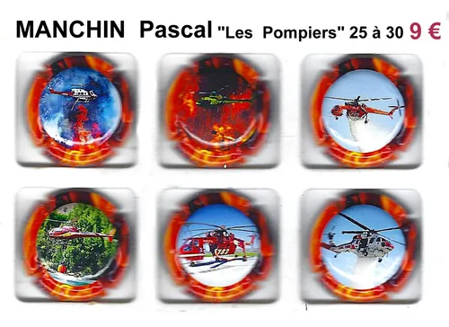 série de capsules de champagne proprietaire par jpcapsules MANCHIN PASCALE "Pompiers" 25 à 30