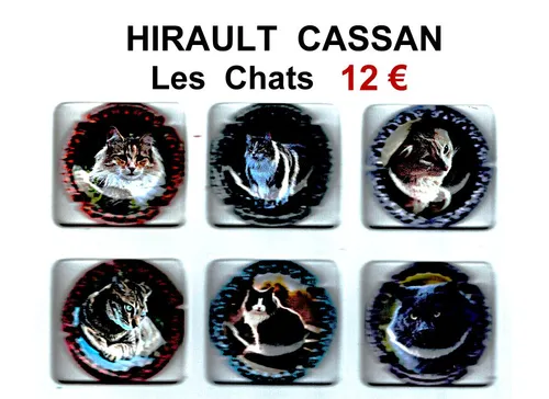 série de capsules de champagne propriétaire par jpcapsules HIRAULT CASSAN "Les Chats"